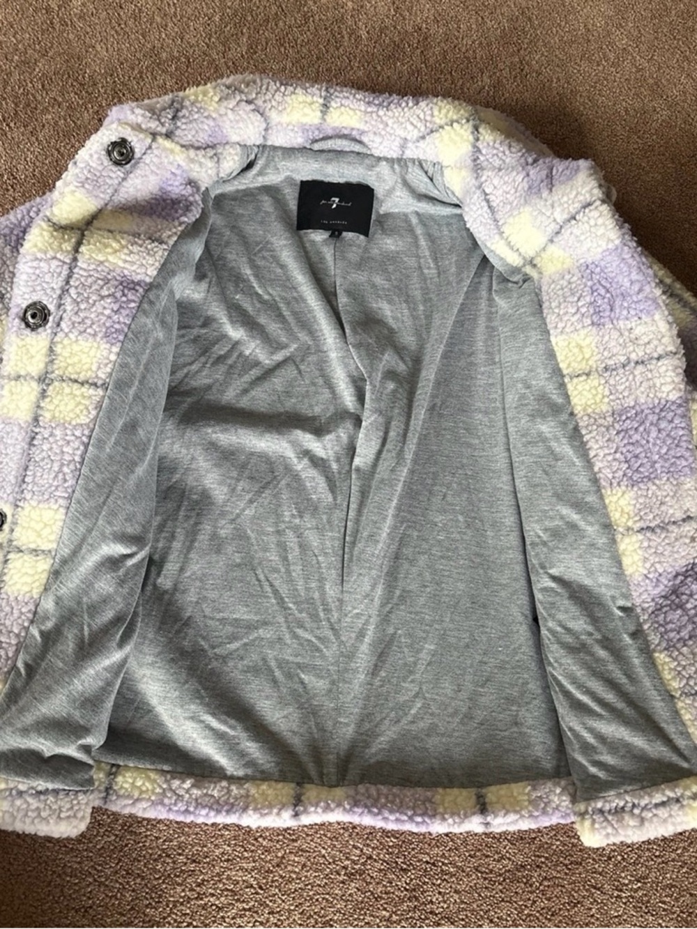 7 For All Mankind Sherpa fleece jacket small EUC - Picture 4 of 5